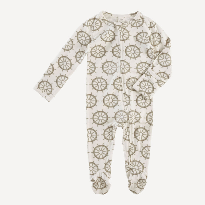 long sleeve two way zipper footie | helm | bamboo