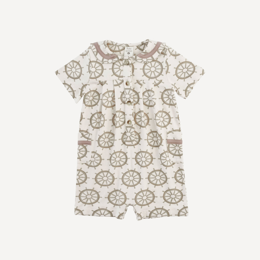 short sleeve sailor collar pocket shortie | helm | bamboo
