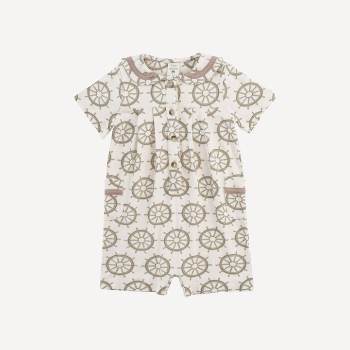 short sleeve sailor collar pocket shortie | helm | bamboo