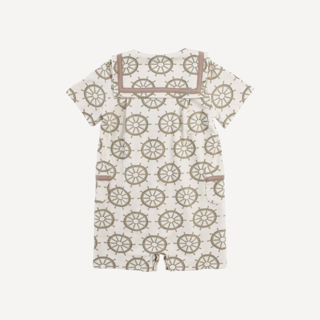 short sleeve sailor collar pocket shortie | helm | bamboo
