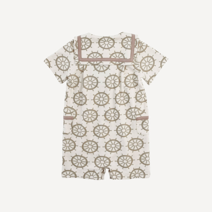 short sleeve sailor collar pocket shortie | helm | bamboo