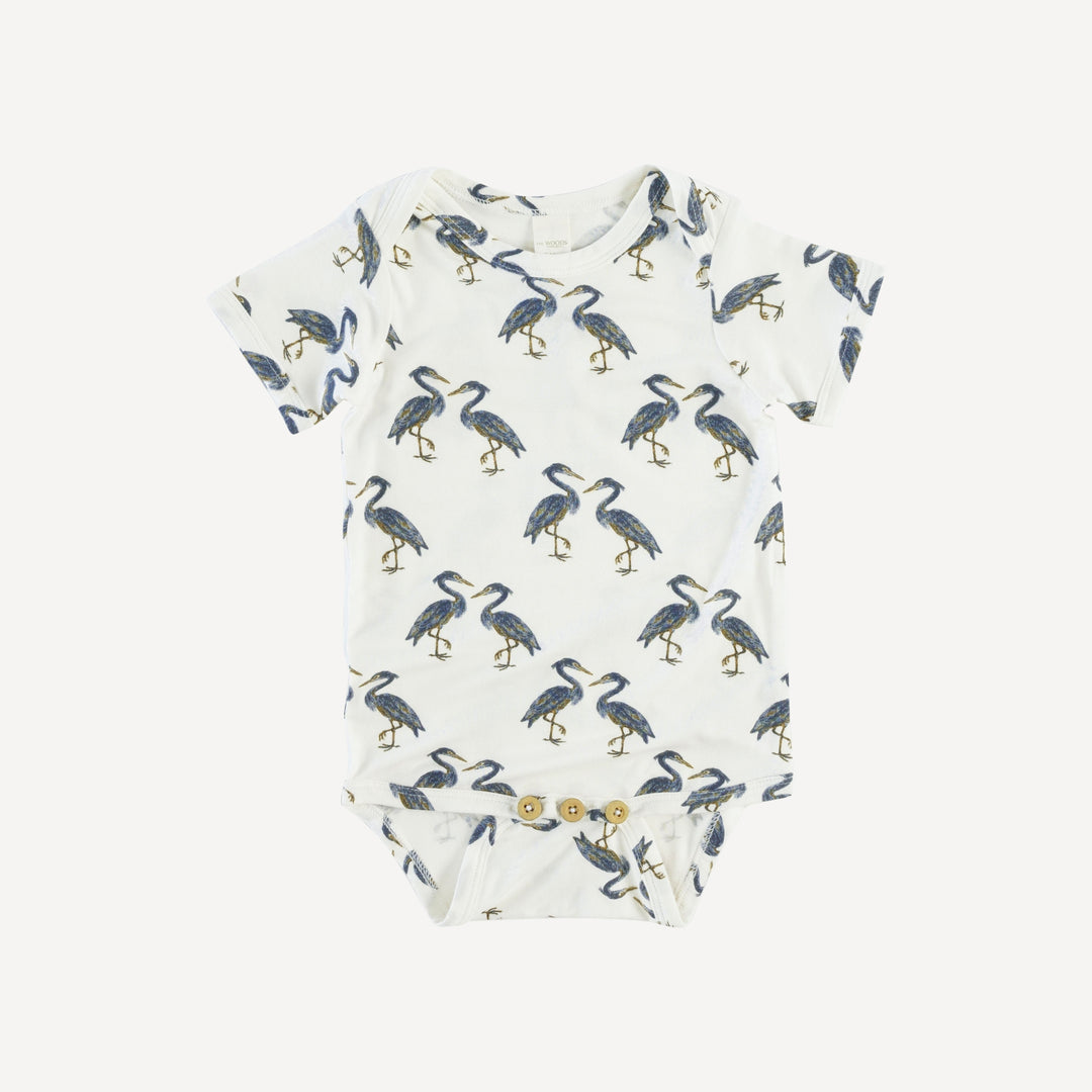 short sleeve lap neck bodysuit | heron | modal