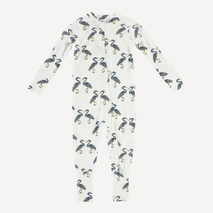 long sleeve convertible zippy pj | heron | modal