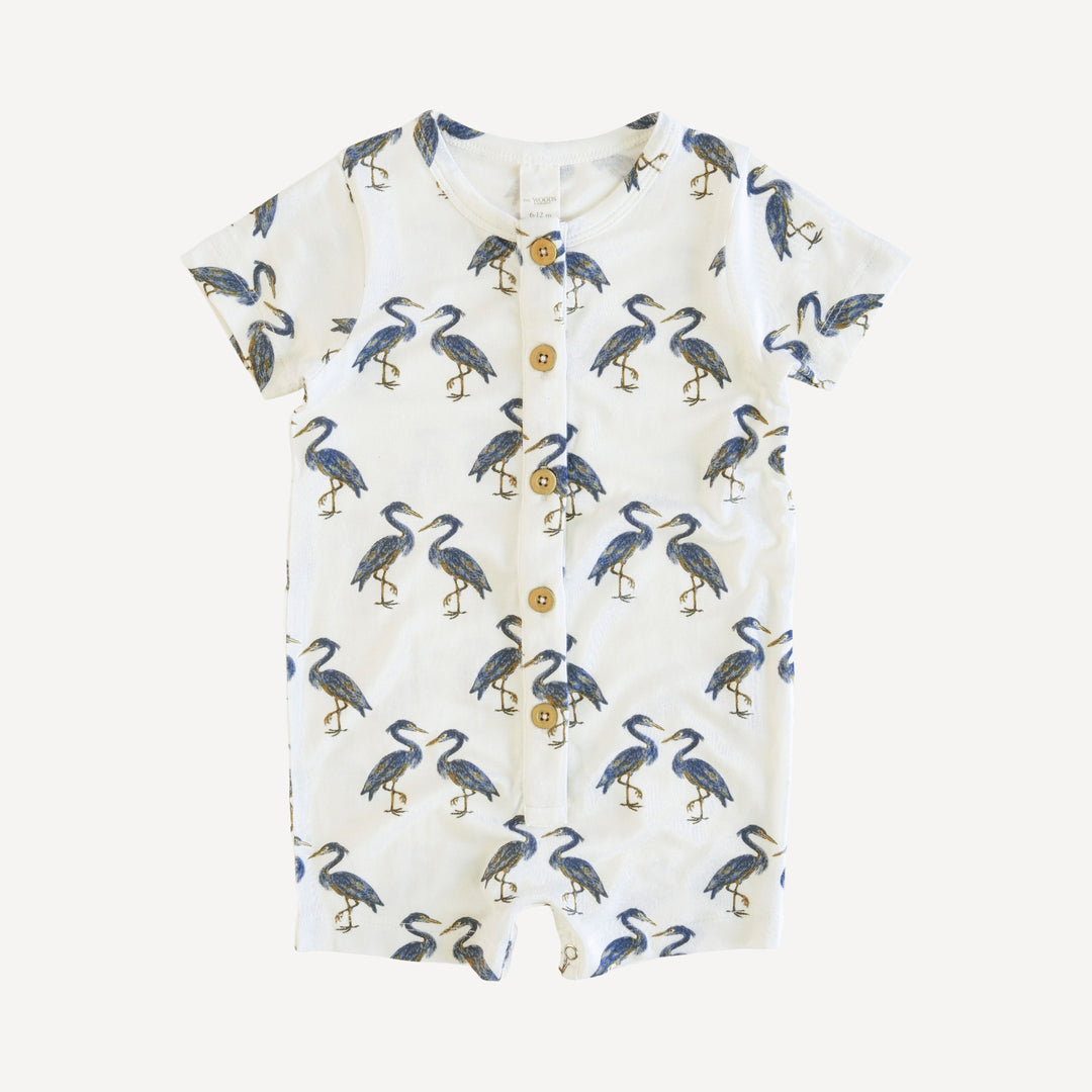 short sleeve button shortie | heron | modal