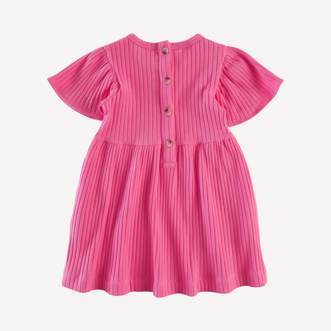 flutter sleeve dress | hibiscus flower | organic cotton wide rib