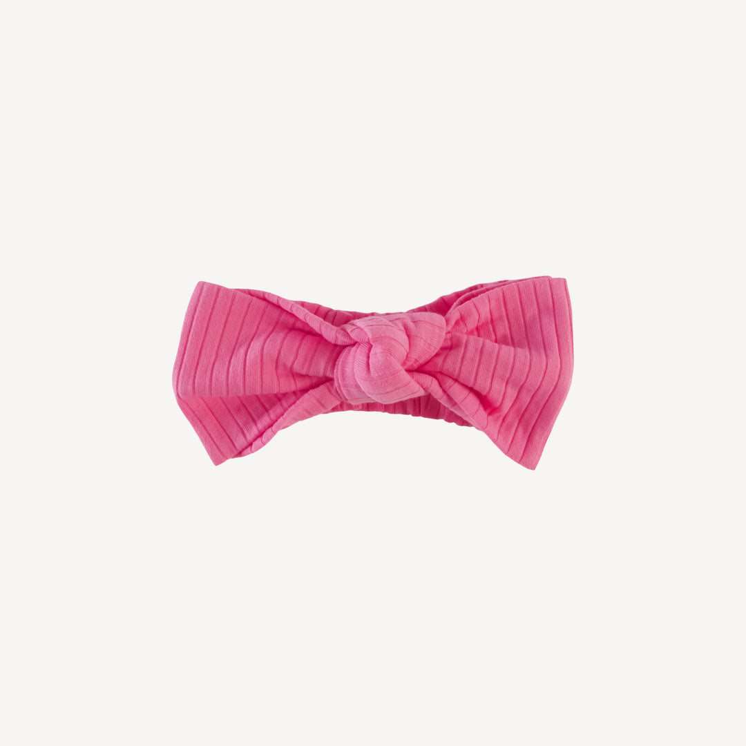 large bow elastic headband | hibiscus flower | organic cotton wide rib