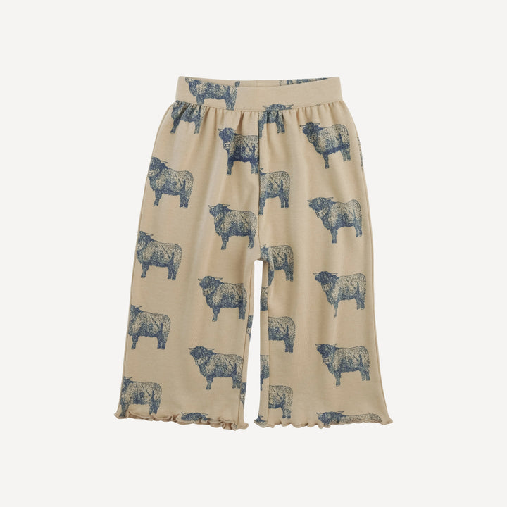 long sleeve jade set | highland cow | organic cotton interlock
