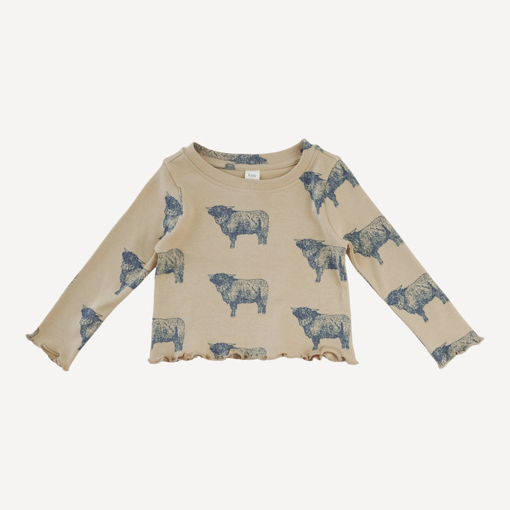 long sleeve jade set | highland cow | organic cotton interlock