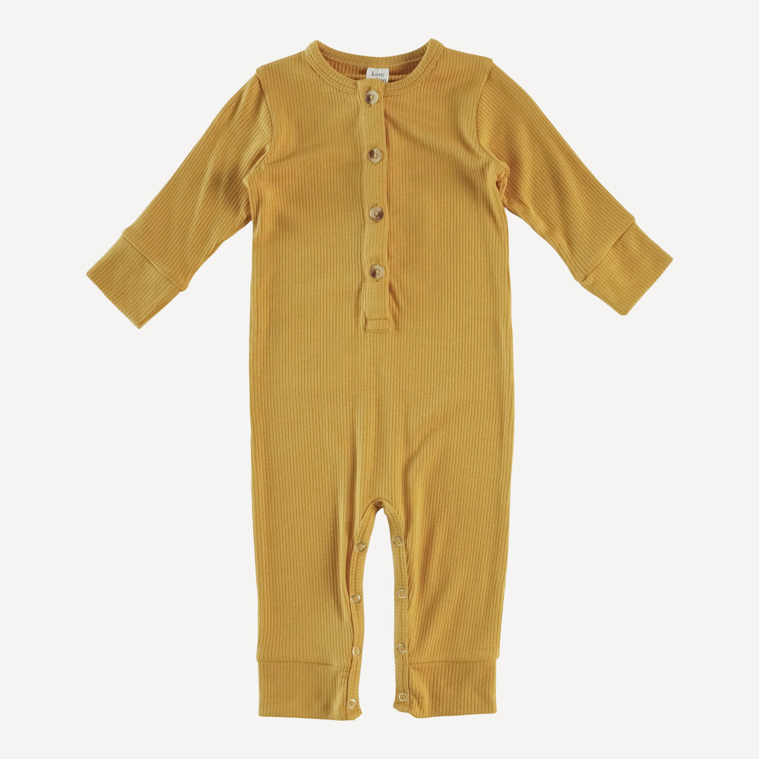 long sleeve sport union suit | honey mustard | modal skinny rib