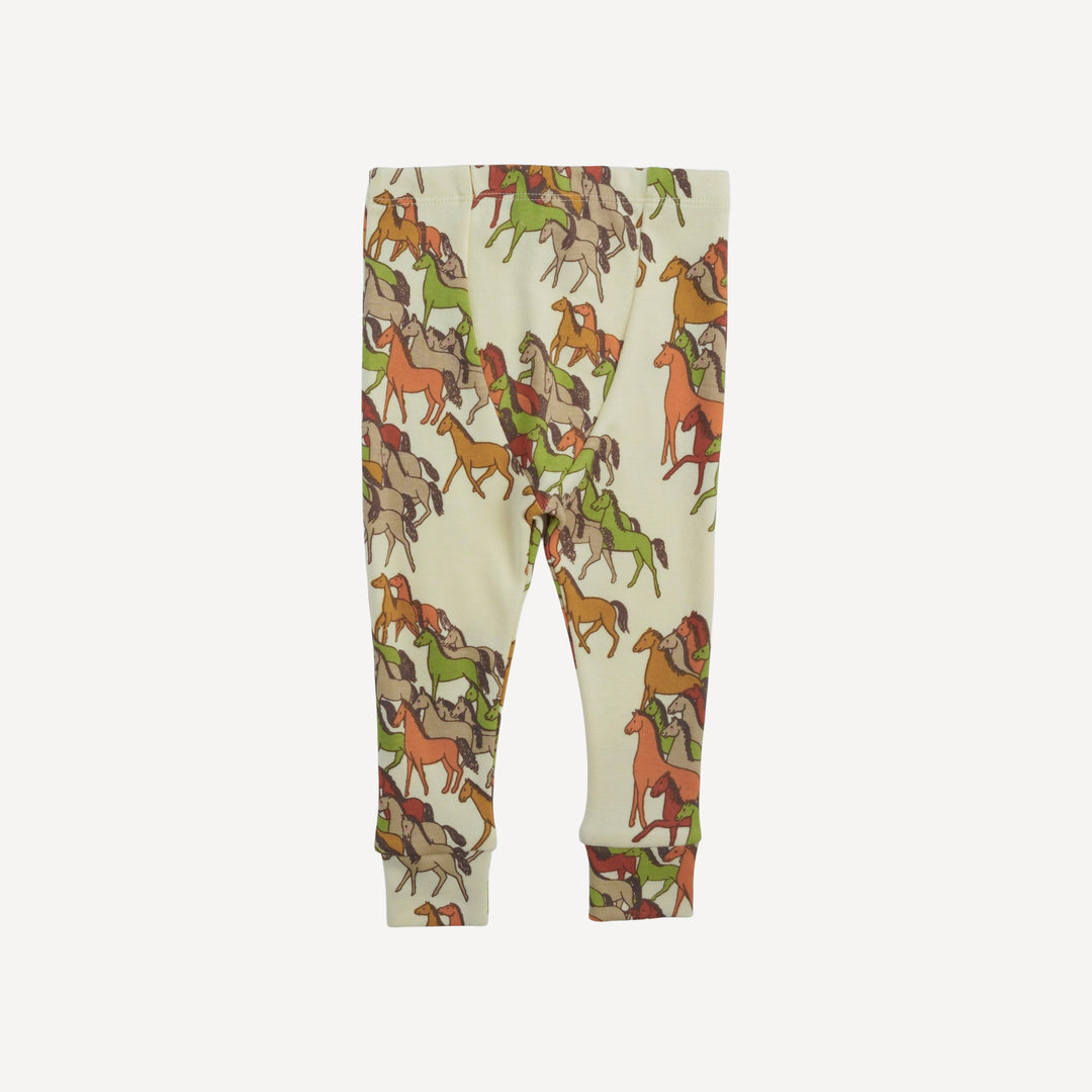 long sleeve crew neck pj set | horse party | organic cotton interlock