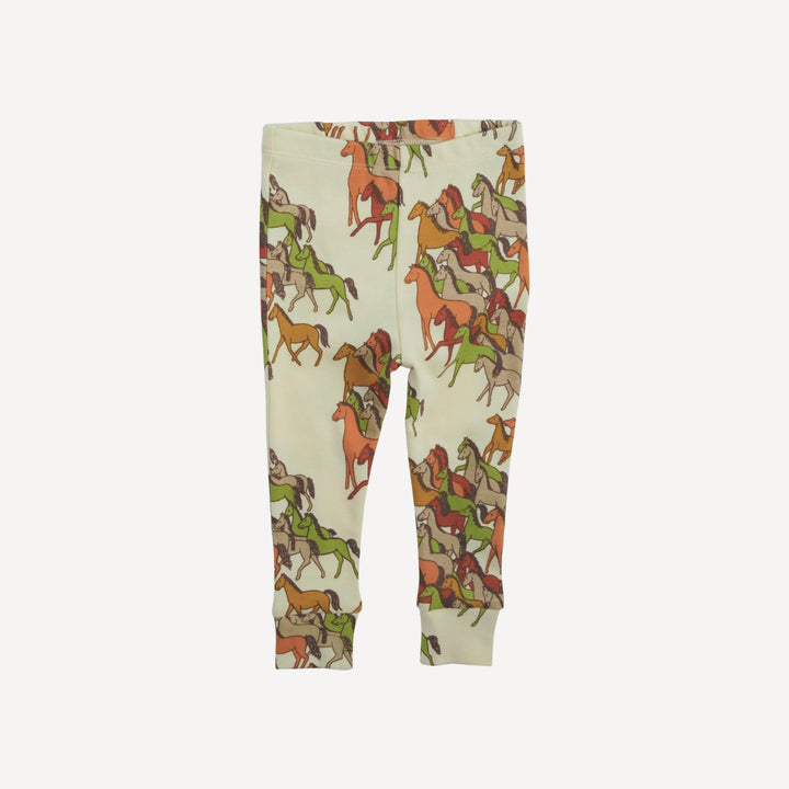 long sleeve crew neck pj set | horse party | organic cotton interlock