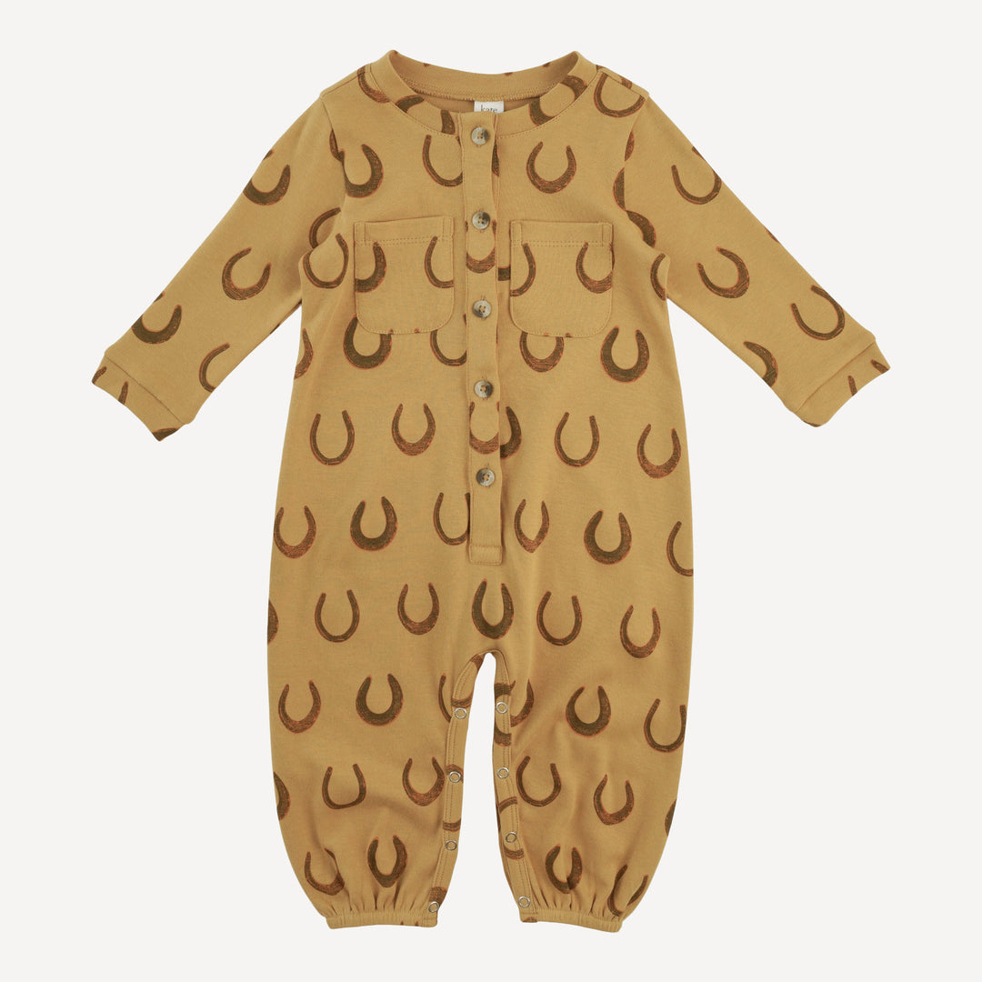 long sleeve trimmed bubble jumper | horseshoes | organic cotton interlock