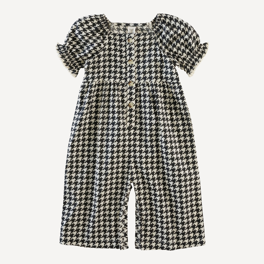 the woodland gaucho jumpsuit | houndstooth | organic cotton woven