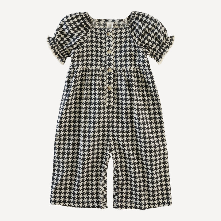the woodland gaucho jumpsuit | houndstooth | organic cotton woven