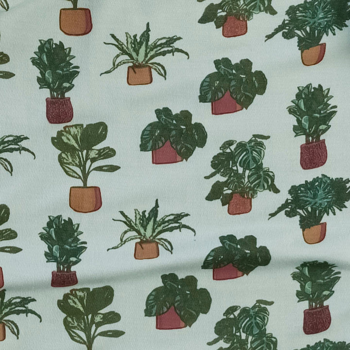 long sleeve two way zipper footie | houseplant | bamboo