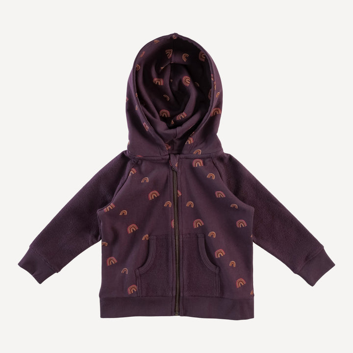 zip front pocket hoodie | huckleberry multi rainbow | loop sweat