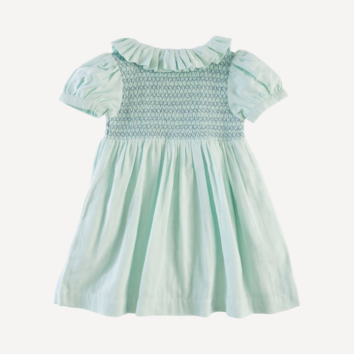 roo smocked dress | ice cap | organic cotton gauze