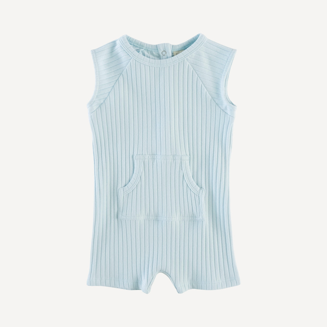 sleeveless kanga shortie | illusion blue | organic cotton wide rib