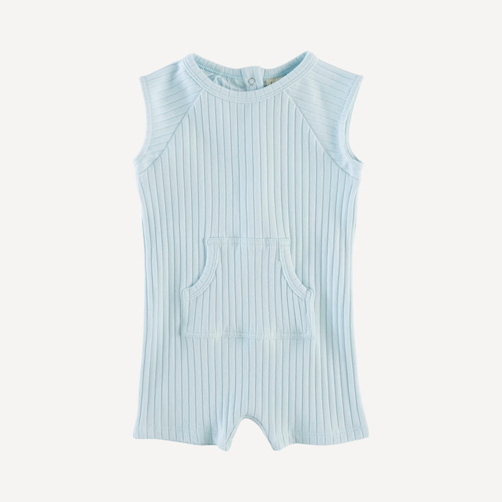 sleeveless kanga shortie | illusion blue | organic cotton wide rib