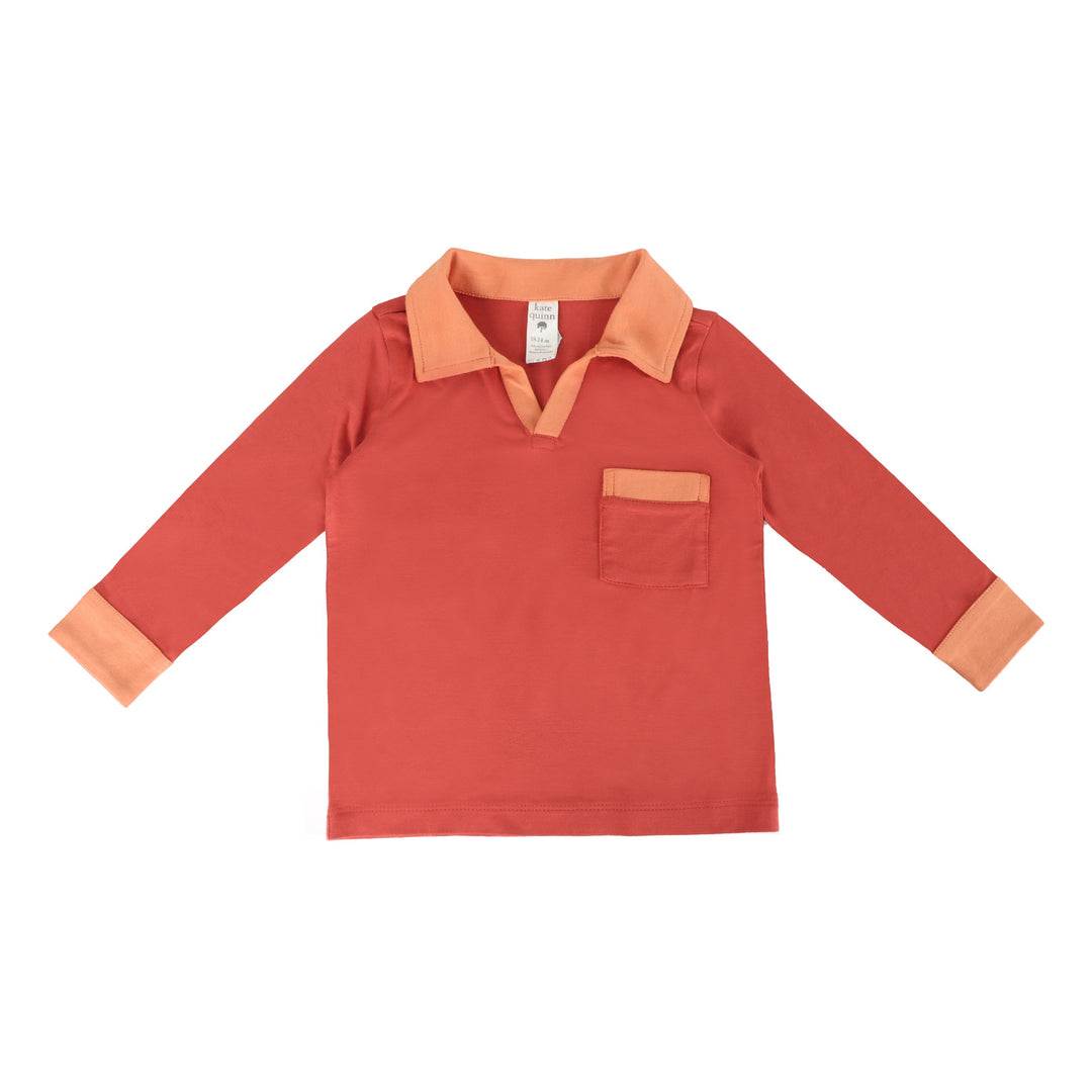 long sleeve retro pocket tee | tandoori spice | bamboo