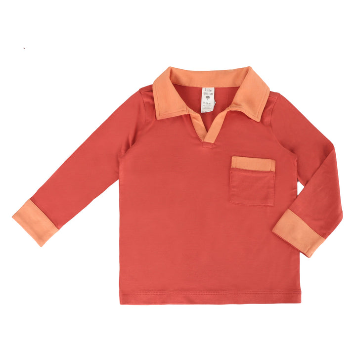 long sleeve retro pocket tee | tandoori spice | bamboo