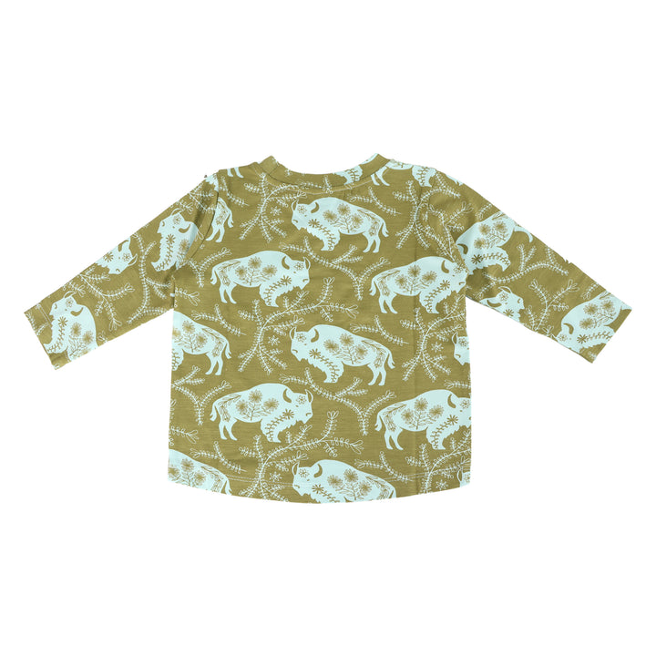long sleeve essential boxy tee | glacier buffalo vine | bamboo