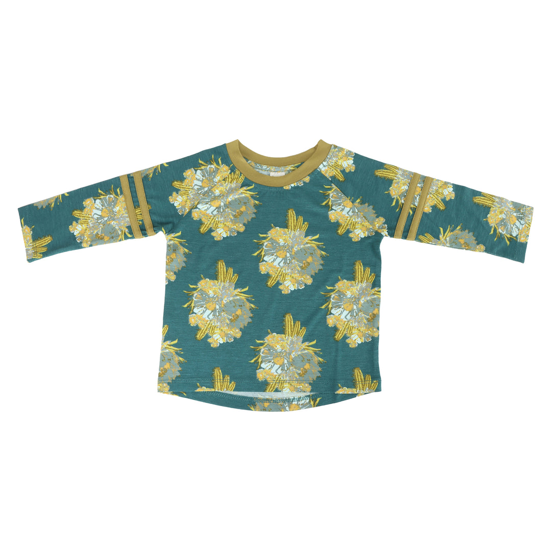 long sleeve football tee | cactus floral | bamboo