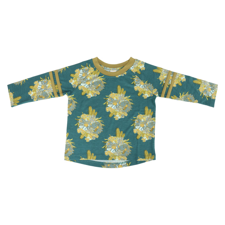 long sleeve football tee | cactus floral | bamboo