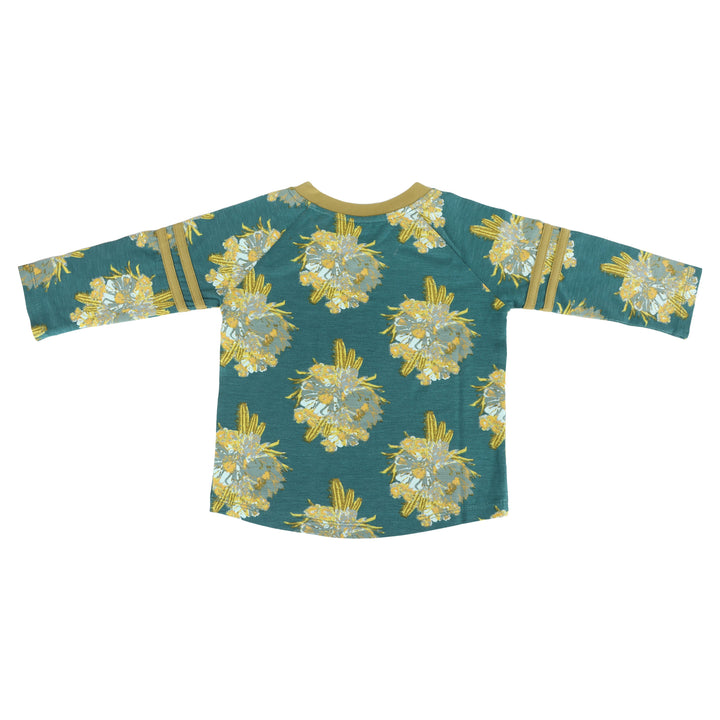 long sleeve football tee | cactus floral | bamboo