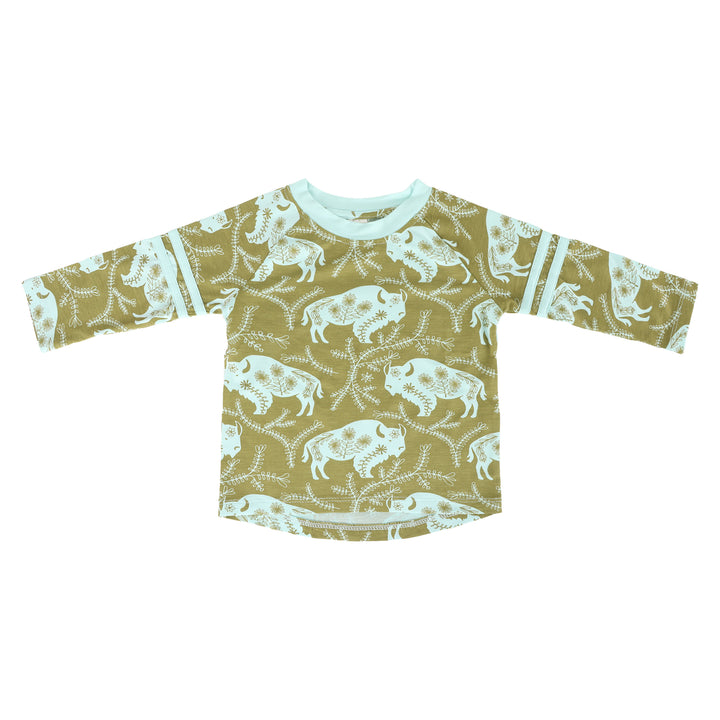 long sleeve football tee | glacier buffalo vine | bamboo