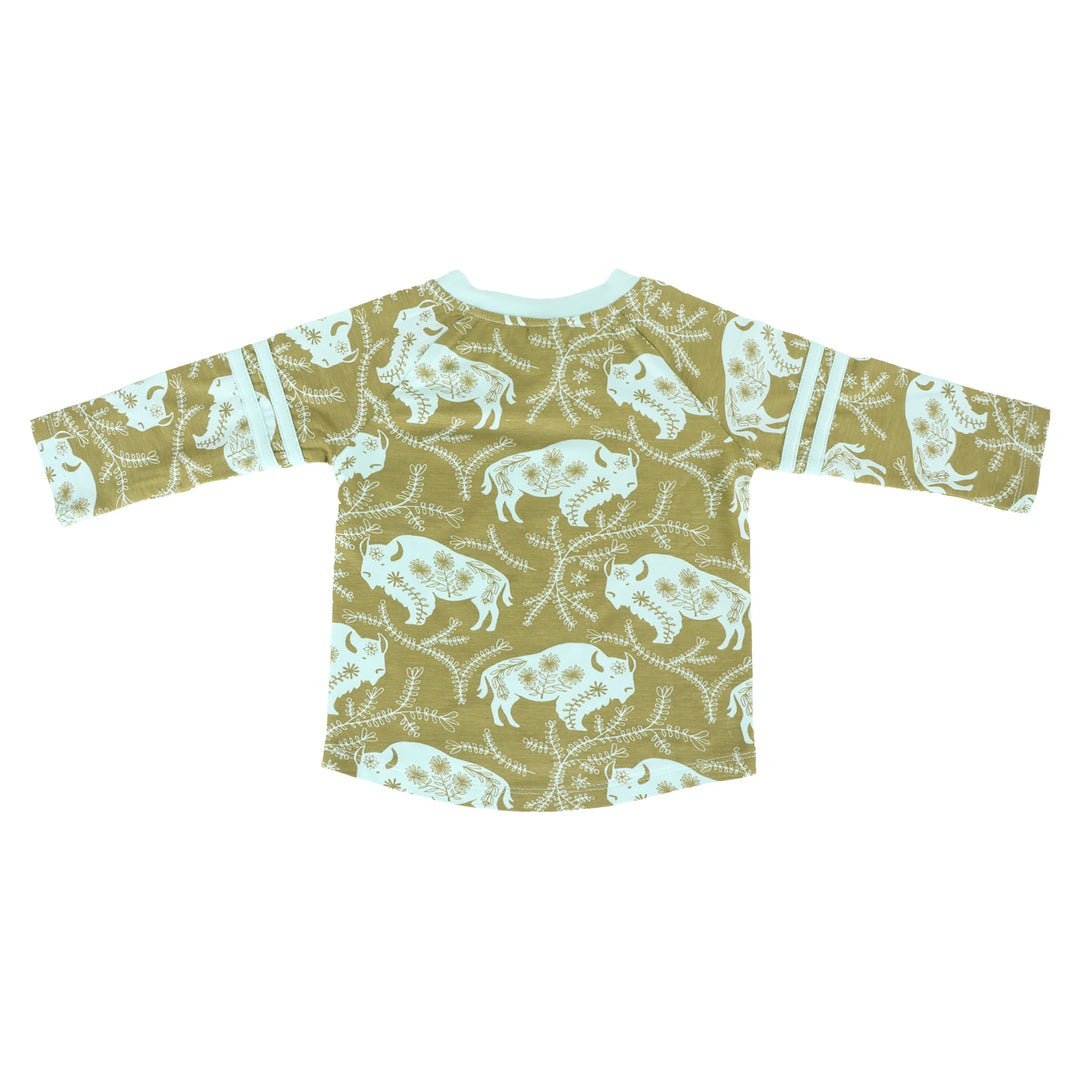 long sleeve football tee | glacier buffalo vine | bamboo