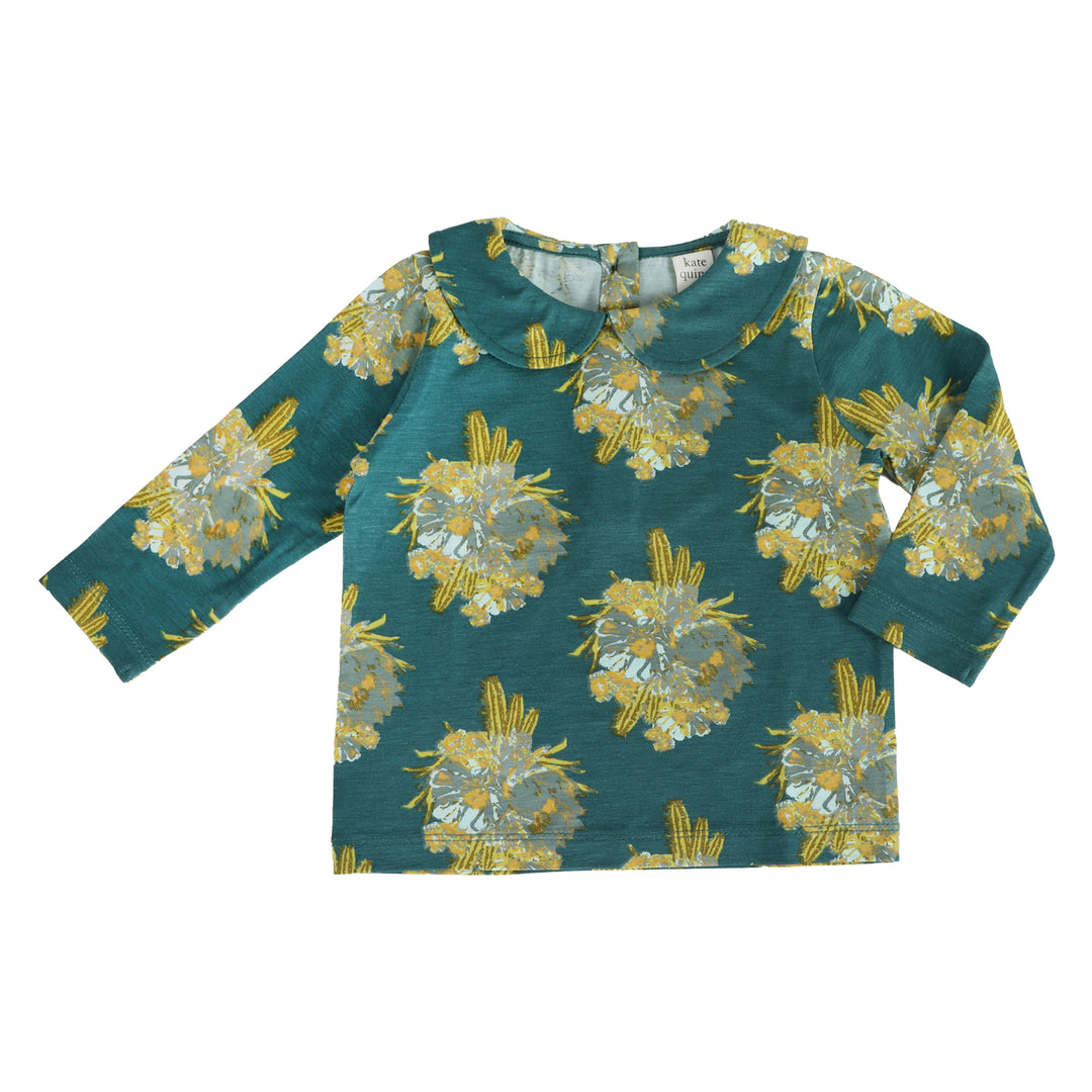 long sleeve peter pan tee | cactus floral | bamboo