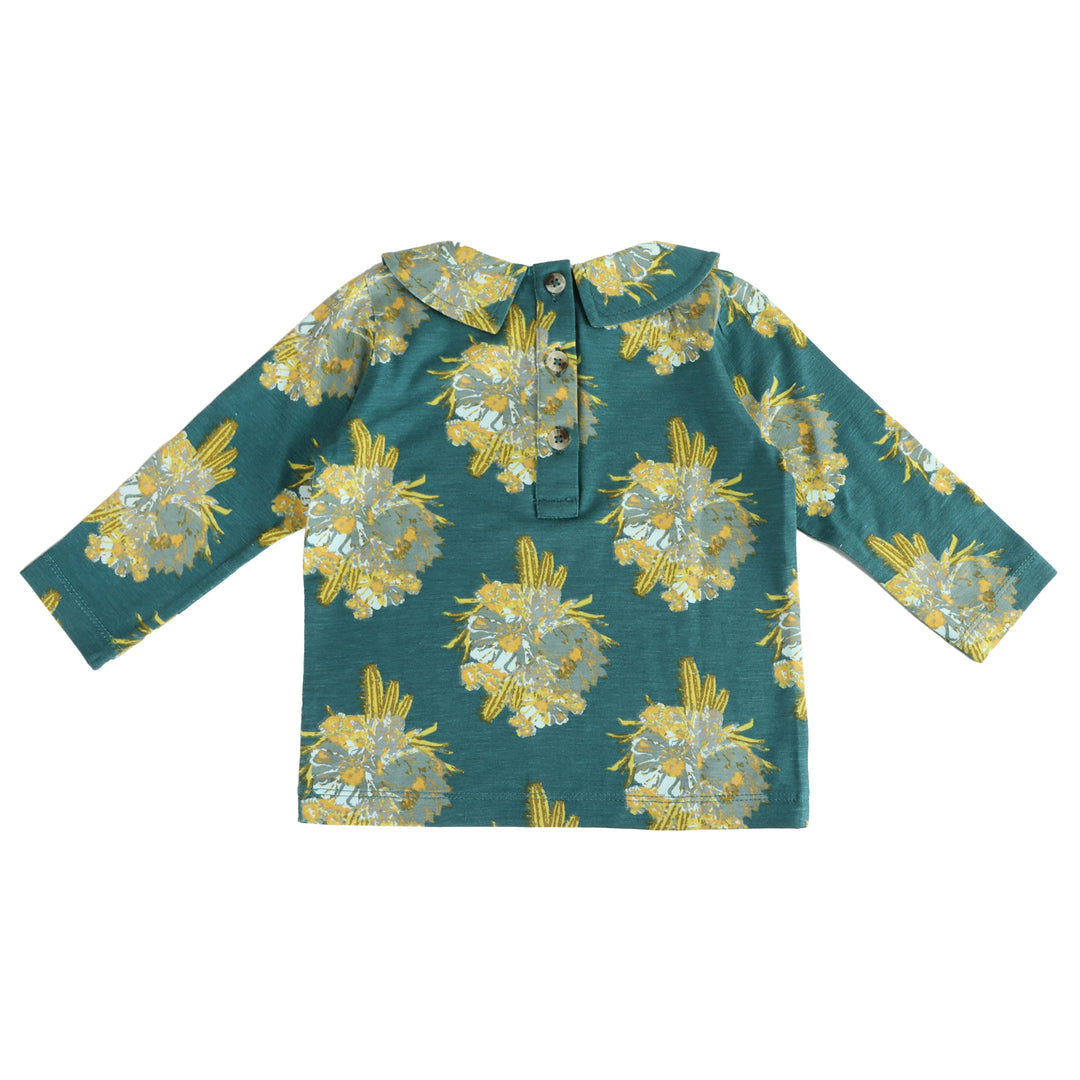 long sleeve peter pan tee | cactus floral | bamboo