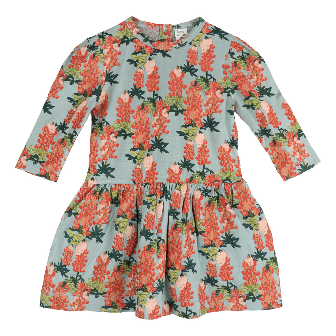 long puff sleeve drop waist dress | fall floral | bamboo