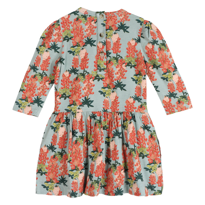 long puff sleeve drop waist dress | fall floral | bamboo