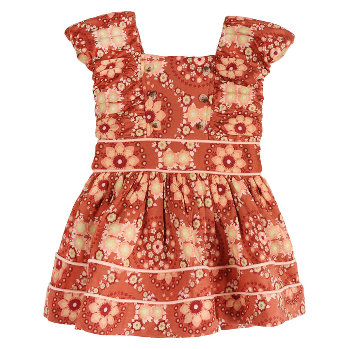 wonderland dress | 70s floral wallpaper | bamboo