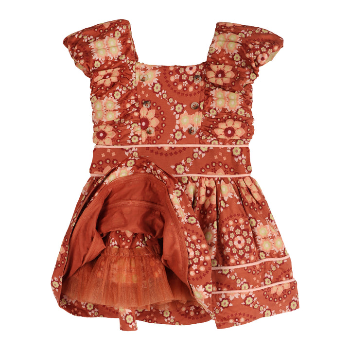 wonderland dress | 70s floral wallpaper | bamboo