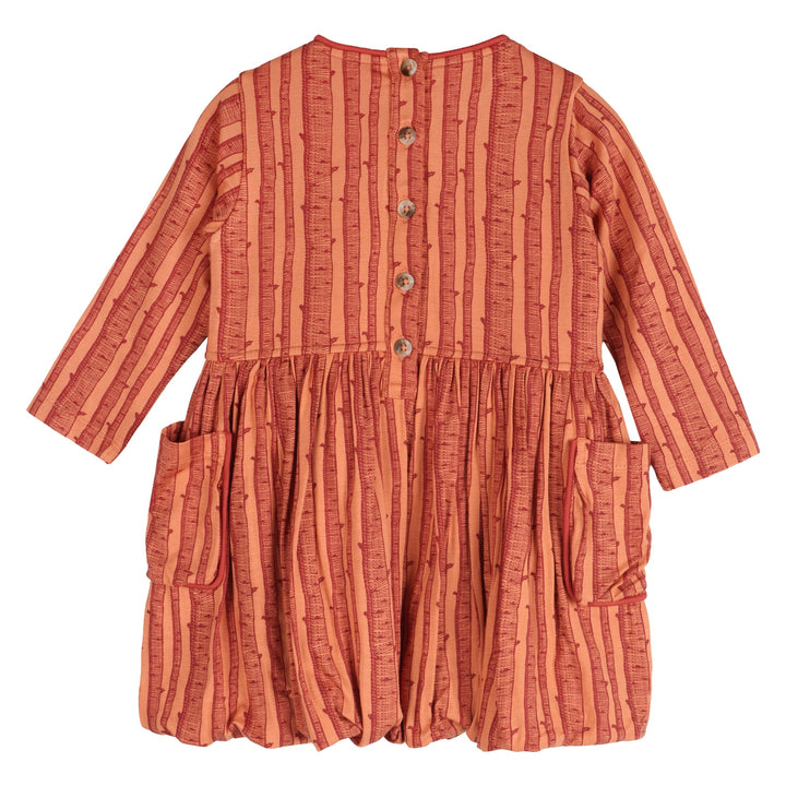 long sleeve piped cargo pocket dress | spice birch | bamboo