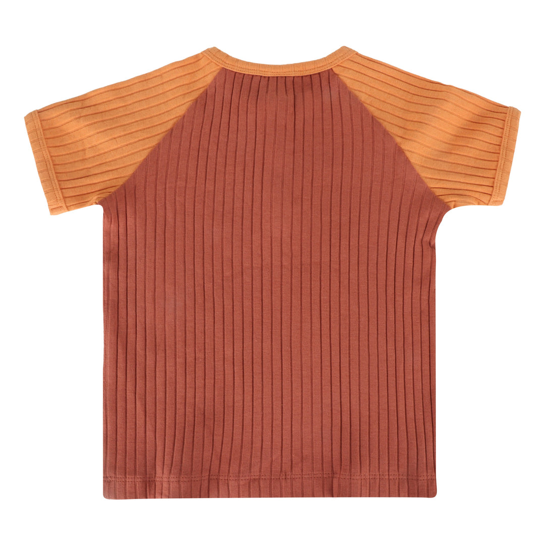 short sleeve baseball henley tee | auburn | organic cotton wide rib