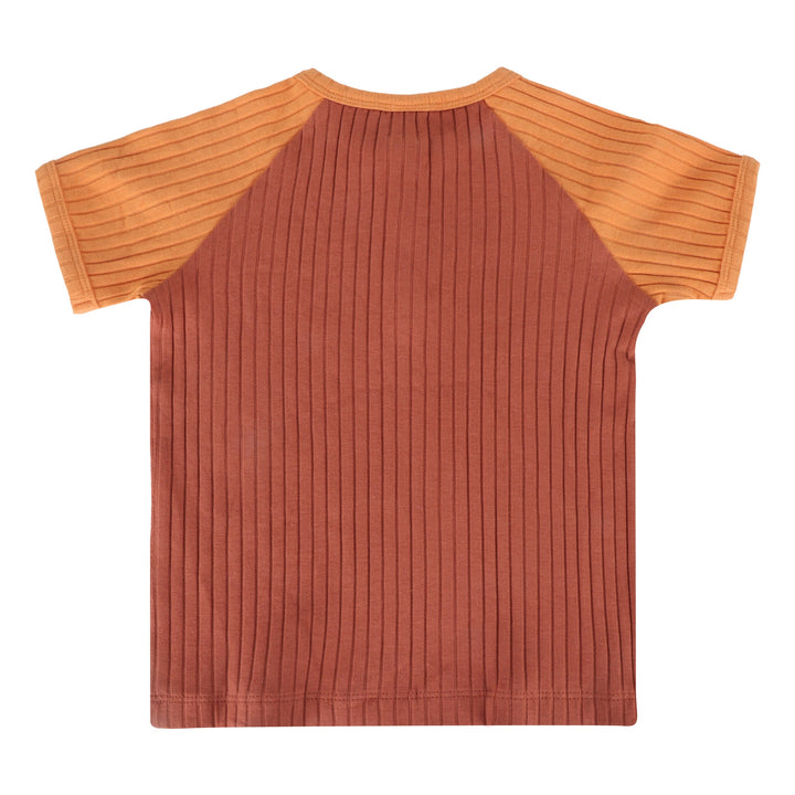 short sleeve baseball henley tee | auburn | organic cotton wide rib