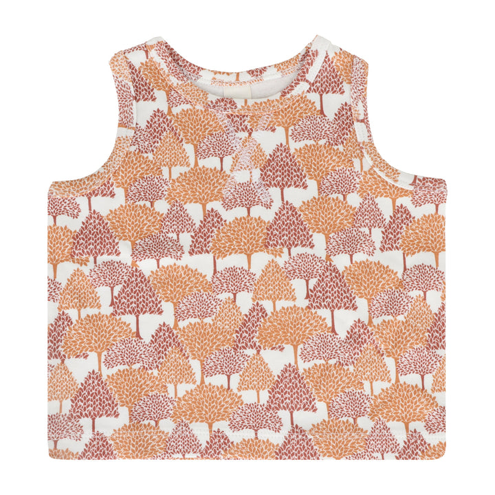 topstitch tank + relaxed short set | orange forest | organic cotton interlock