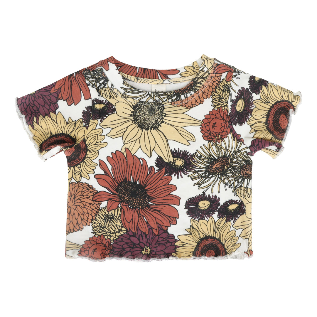 short sleeve jade set | harvest sunflower | organic cotton interlock