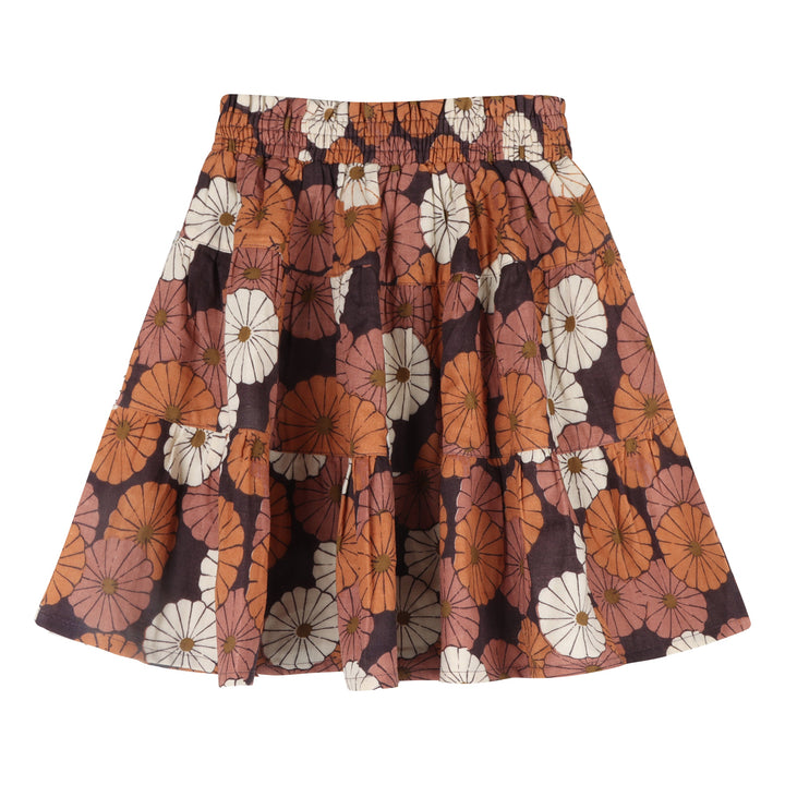 smocked gathered tiered skirt | vintage daisy | organic cotton gauze