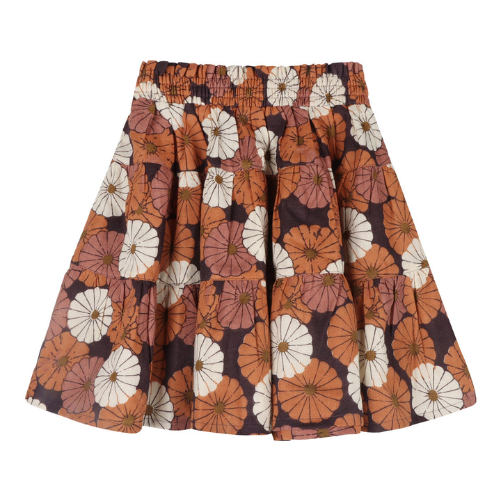 smocked gathered tiered skirt | vintage daisy | organic cotton gauze