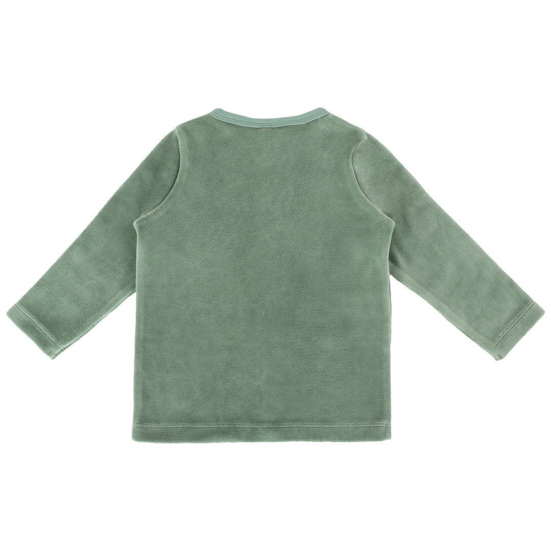 long sleeve cardigan | green bay | organic cotton velour