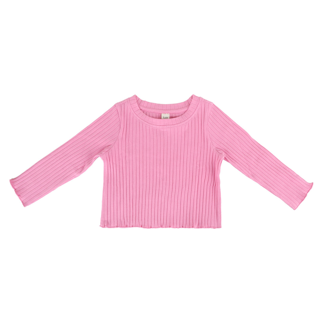 long sleeve jade set | bonbon | organic cotton wide rib