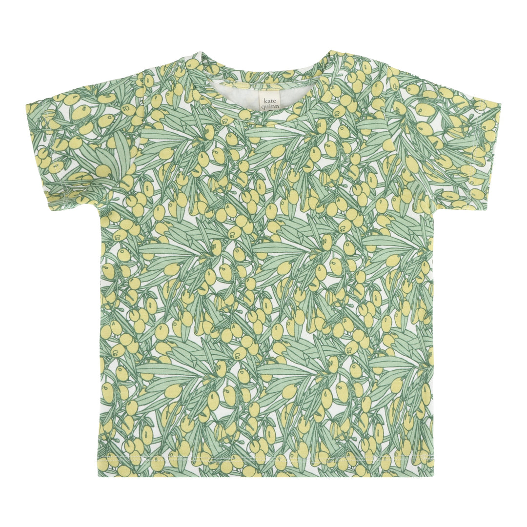 short sleeve essential boxy tee | green olive | organic cotton interlock