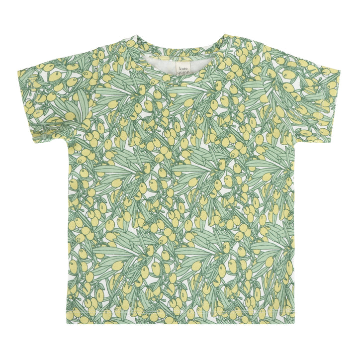 short sleeve essential boxy tee | green olive | organic cotton interlock