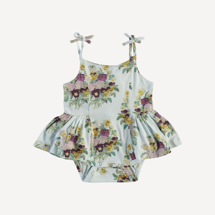 PREORDER spaghetti tie ballerina bubble | pansy | bamboo