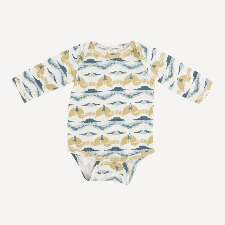 PREORDER long sleeve lap neck bodysuit | rocket | bamboo